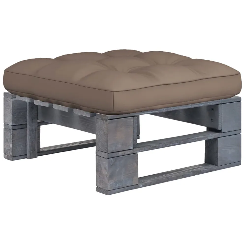 Sedia Pieghevole Ottomana da Giardino Pallet Legno di Pino Impregnato Grigio