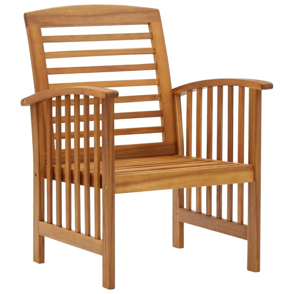 Sedia Pieghevole Set Divani da Giardino 5 pz Legno Massello di Acacia