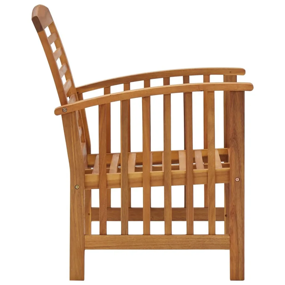 Sedia Pieghevole Set Divani da Giardino 5 pz Legno Massello di Acacia