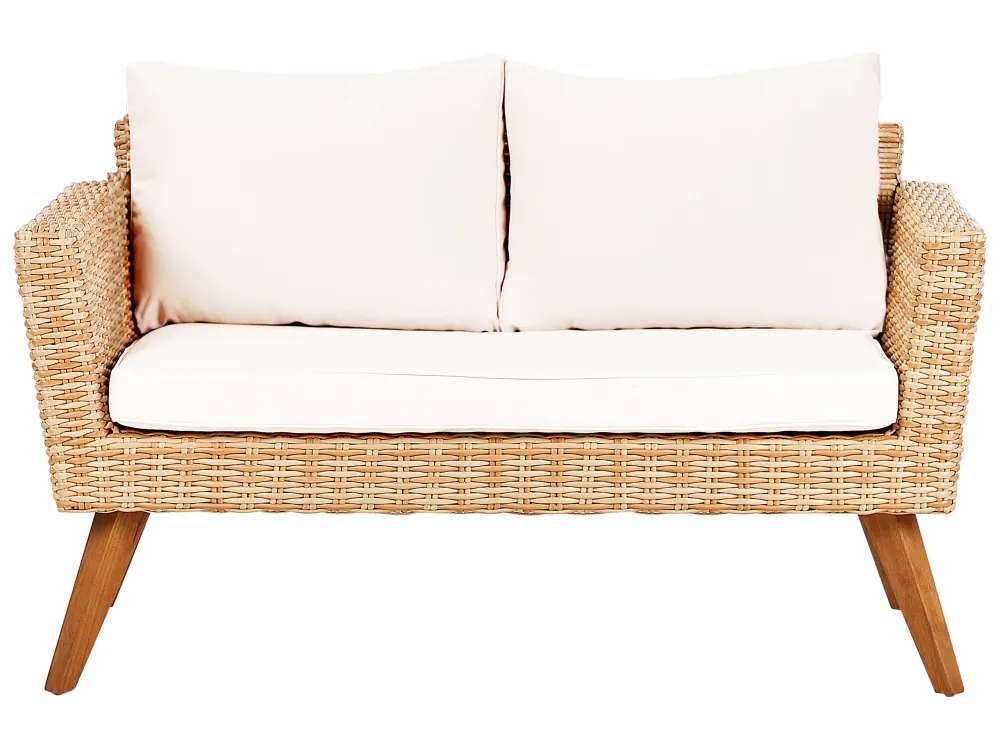 Sedia Pieghevole Set di divani VITTORIA Rattan sintetico Bianco macchiato