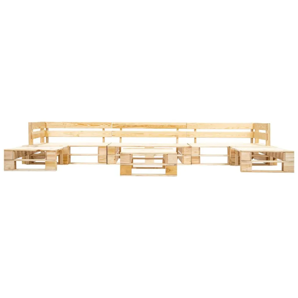 Sedia da Terrazzo Set Divani da Giardino su Pallet 6 pz Naturale Legno