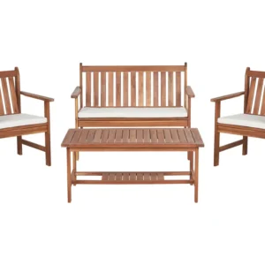 Set di divani ALTIDONA Legno d'acacia Bianco sudicio