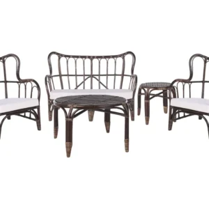 Set di divani BRINDISI Rattan Marrone nero