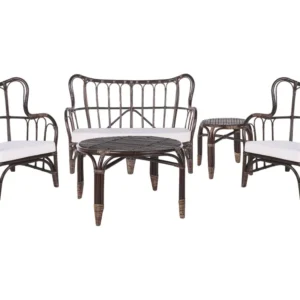 Set di divani BRINDISI Rattan Marrone tenebroso