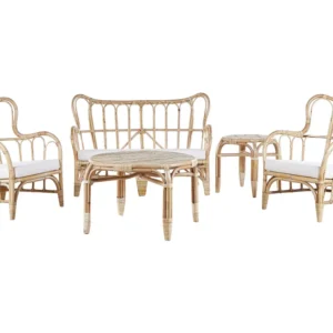 Set di divani BRINDISI Rattan Naturale Colori Vivaci