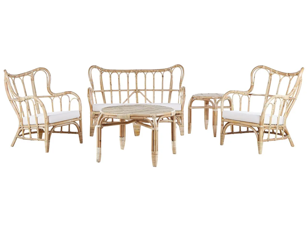 Set di divani BRINDISI Rattan Naturale Colori Vivaci