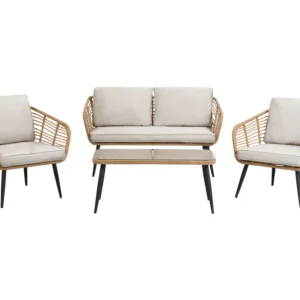 Set di divani CORINTH II Rattan sintetico Naturale con Schienale Regolabile