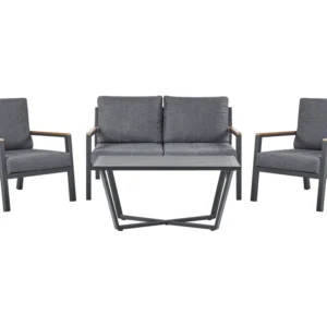 Set di divani DELIA Alluminio Grigio | Pieghevole e Leggera
