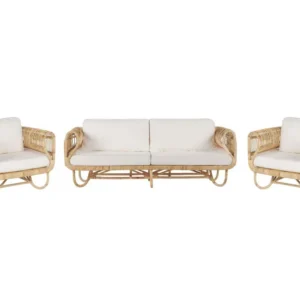 Set di divani DOLCEDO Rattan Camoscio Legno Massello