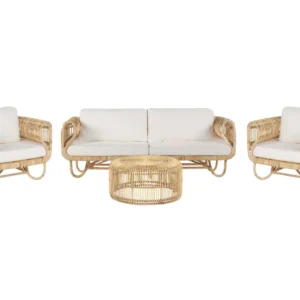 Set di divani DOLCEDO/LIMNI Rattan Sabbia per Giardino e Spiaggia