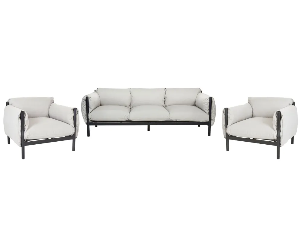 Set di divani ESPERIA Alluminio Grigio con Rivestimento Tessuto
