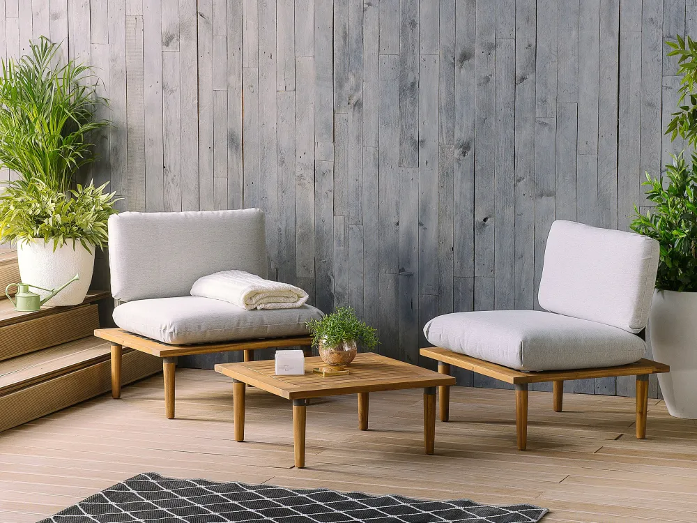 Set di divani FRASCATI Legno d'acacia certificato FSC® Grigio evidente