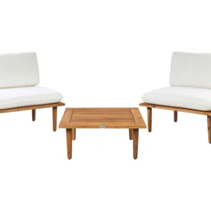Set di divani FRASCATI Legno d'acacia certificato FSC® Bianco macchiato