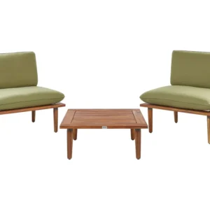 Set di divani FRASCATI Legno d'acacia certificato FSC® Verde oliva con Schienale Regolabile