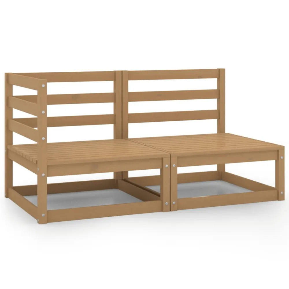 Set Divani da Giardino 2 pz Ambra Legno Massello di Pino Easy Storage