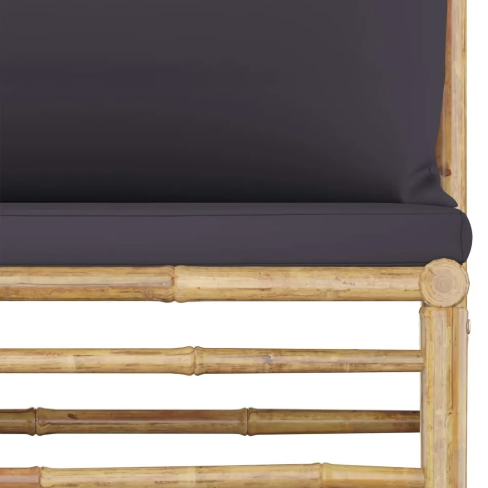 Set Divani da Giardino 4 pz con Cuscini Grigio Ombroso Bambù