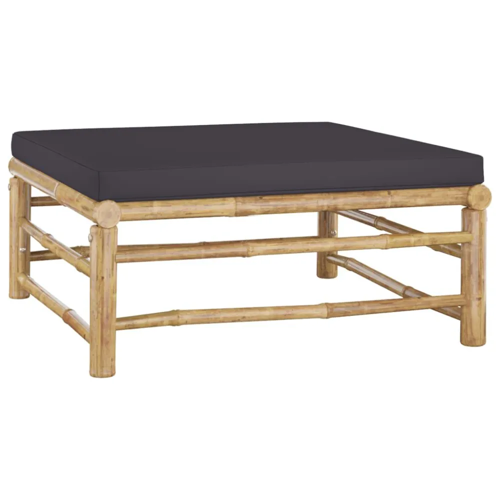 Set Divani da Giardino 4 pz con Cuscini Grigio Ombroso Bambù
