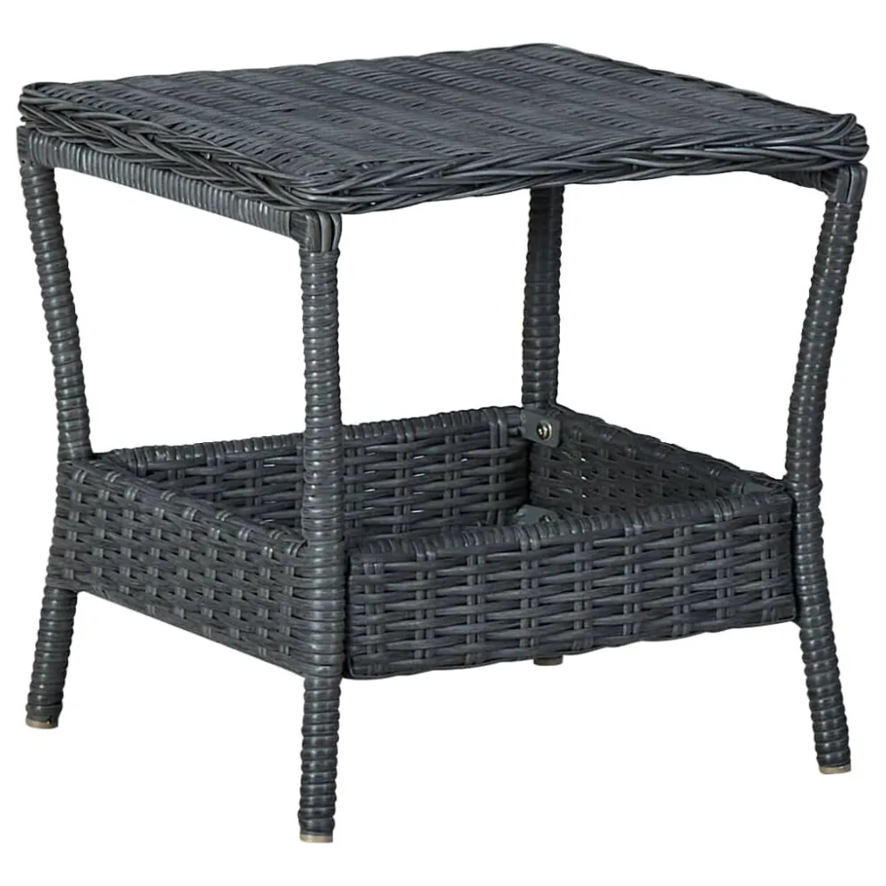 Set Divani da Giardino 3 pz con Cuscini Polyrattan Grigio Fosco per Giardino e Spiaggia