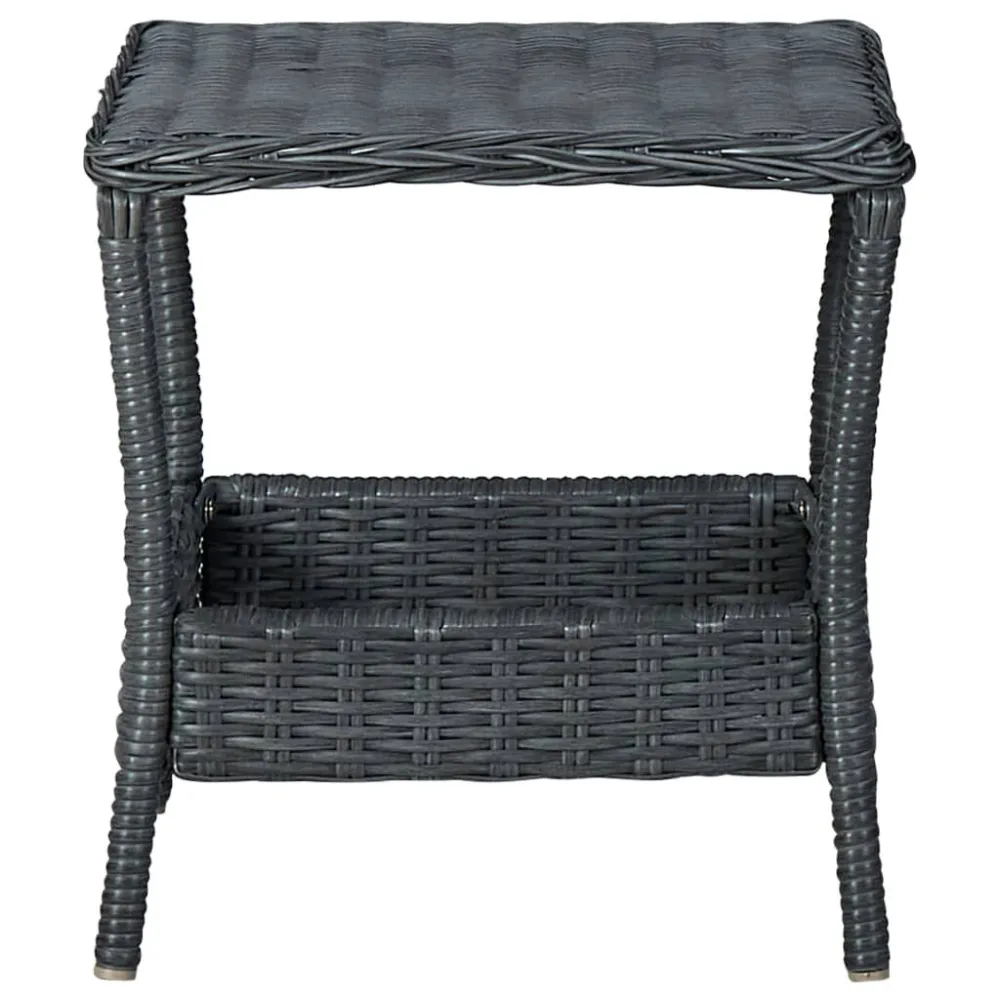 Set Divani da Giardino 3 pz con Cuscini Polyrattan Grigio Fosco per Giardino e Spiaggia