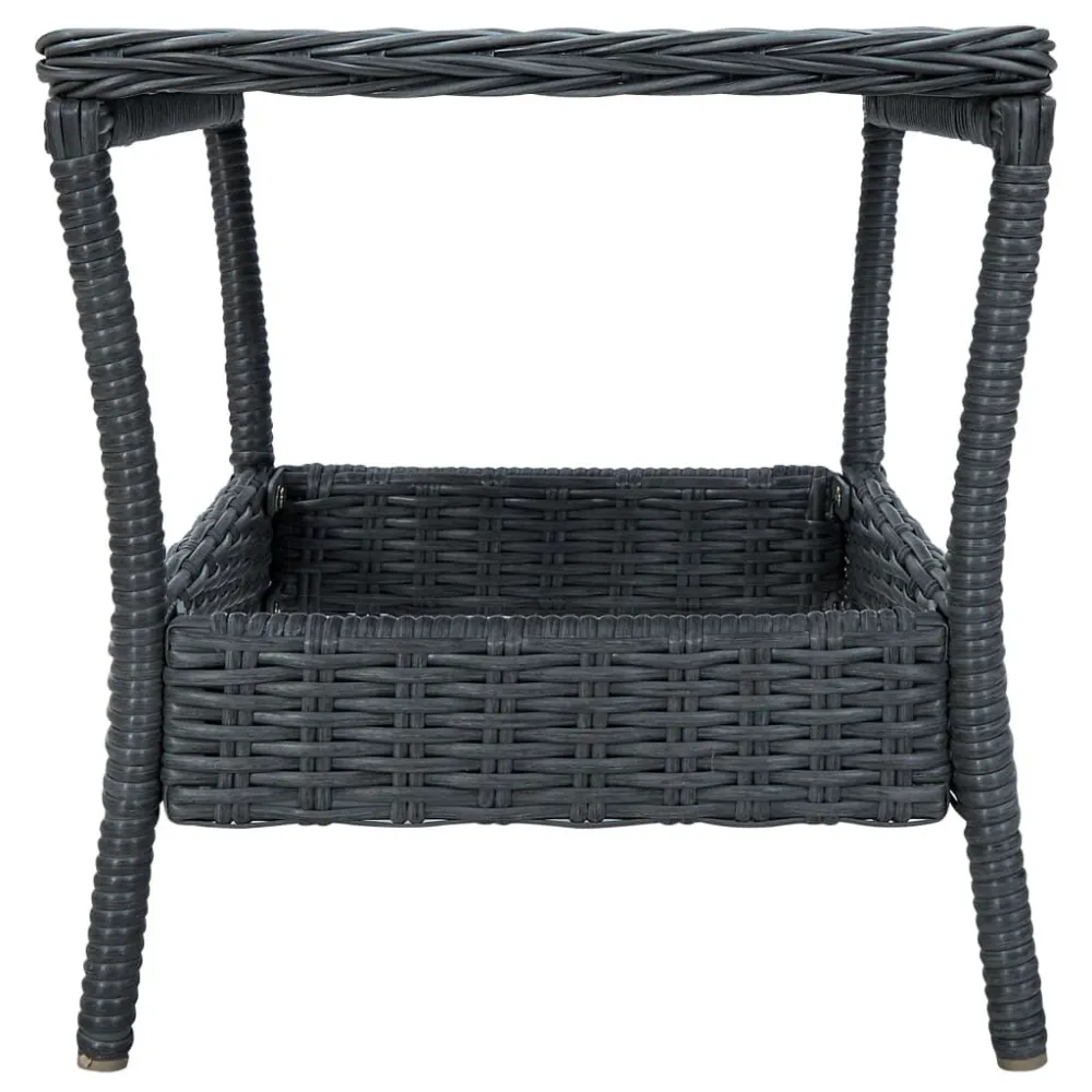 Set Divani da Giardino 3 pz con Cuscini Polyrattan Grigio Fosco per Giardino e Spiaggia