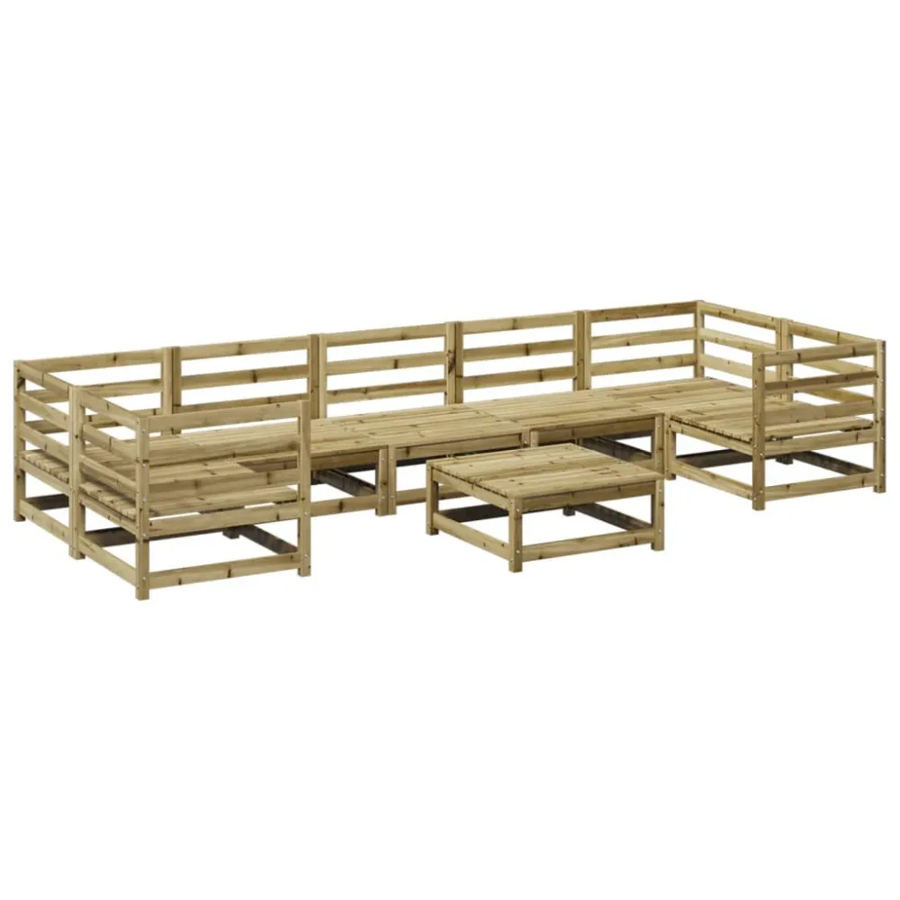 Set Divani da Giardino 8 pz Legno Impregnato di Pino Materiale Alluminio Anodizzato