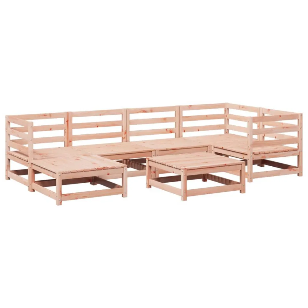 Set Divani da Giardino 7 pz Legno Massello Abete Douglas con Schienale Regolabile