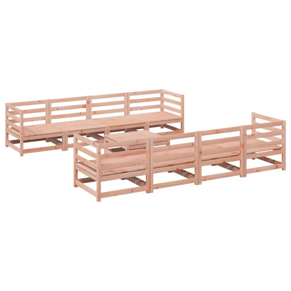 Set Divani da Giardino 9 pz Legno Massello Abete Douglas per Relax all'Aperto