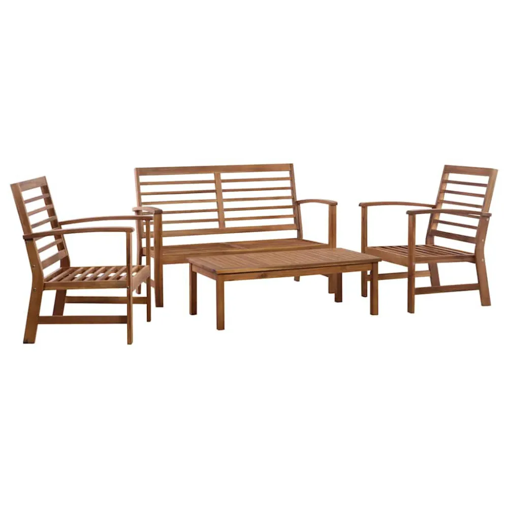 Set Divani da Giardino 4 pz Legno Massello di Acacia - Impermeabile e UV Resistente