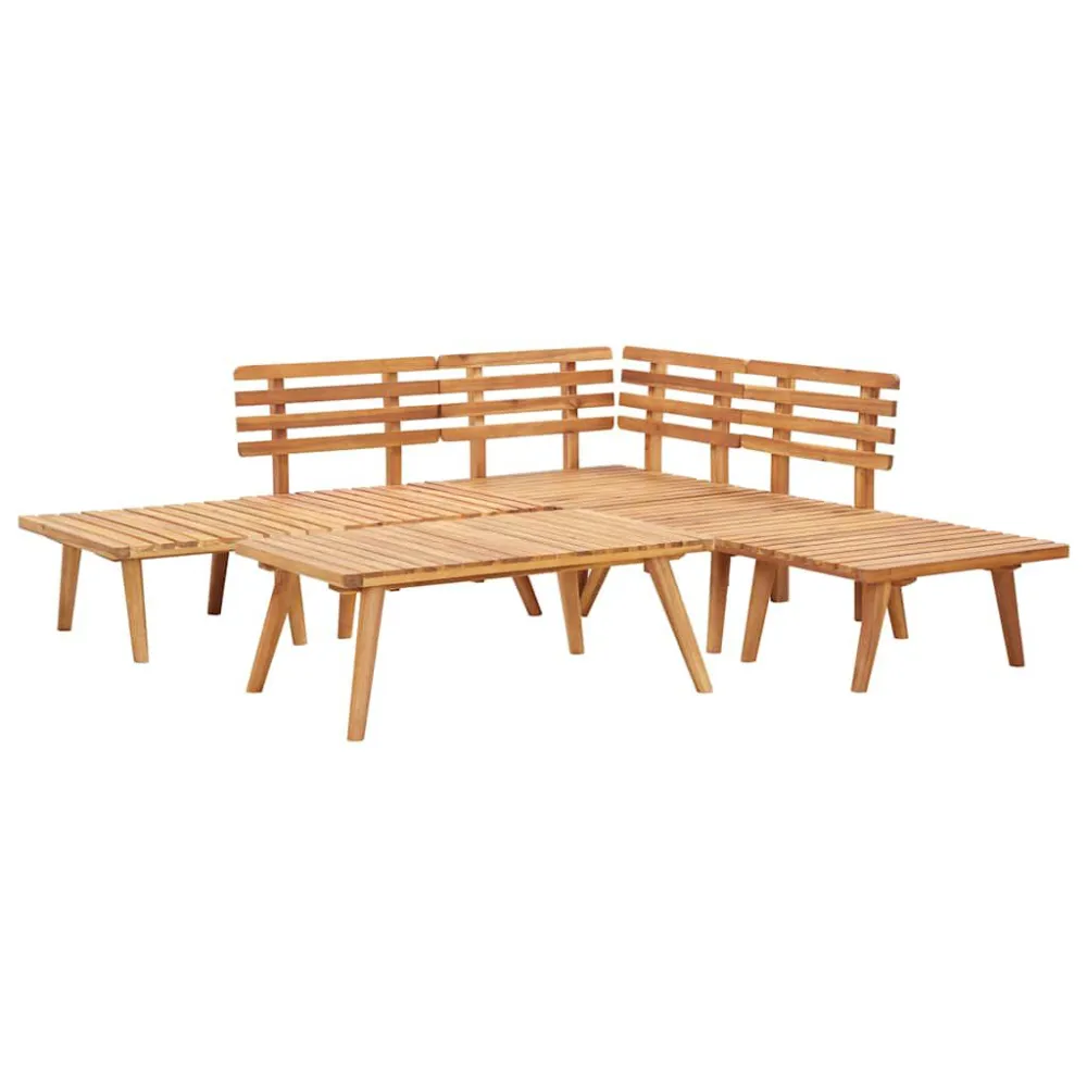 Set Divani da Giardino 6 pz Legno Massello di Acacia - Impermeabile e UV Resistente
