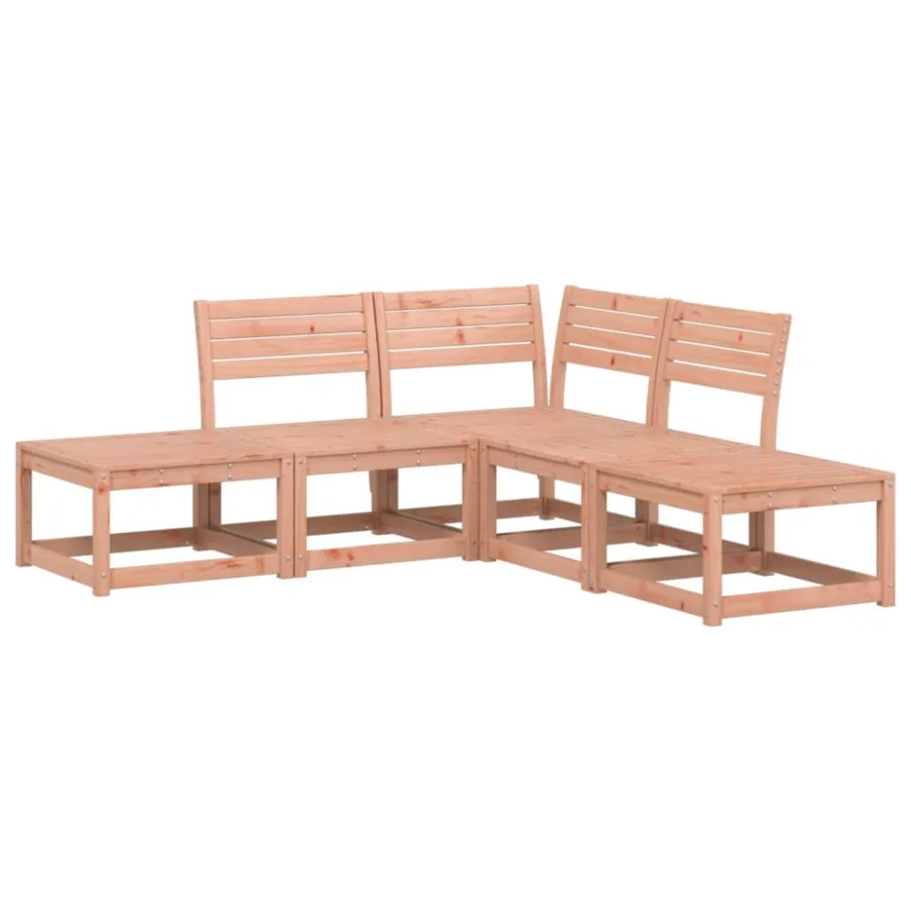 Set Divani da Giardino 5 pz Legno Massello di Douglas con Portabicchiere Integrato