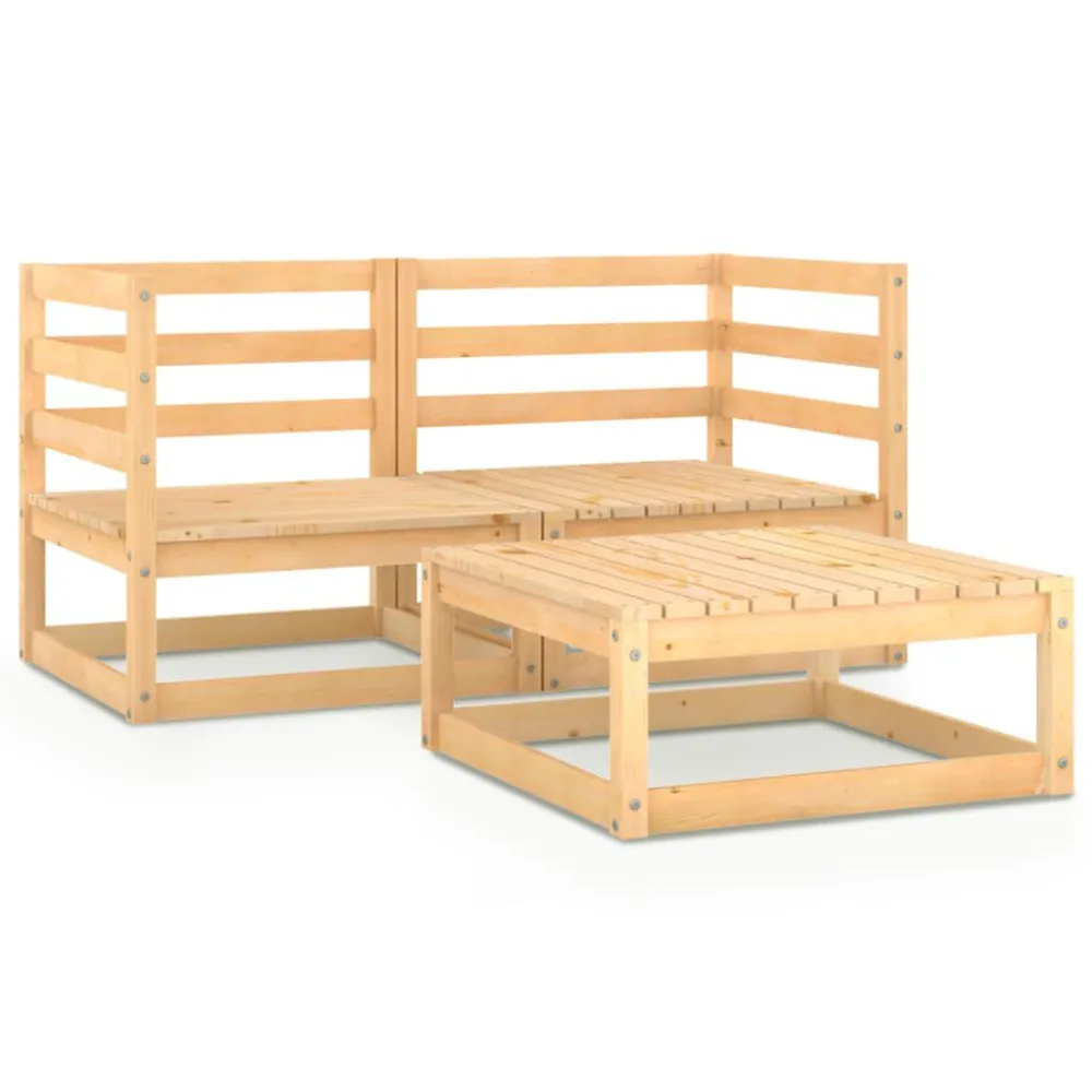 Set Divani da Giardino 3 pz Legno Massello di Pino Easy Storage