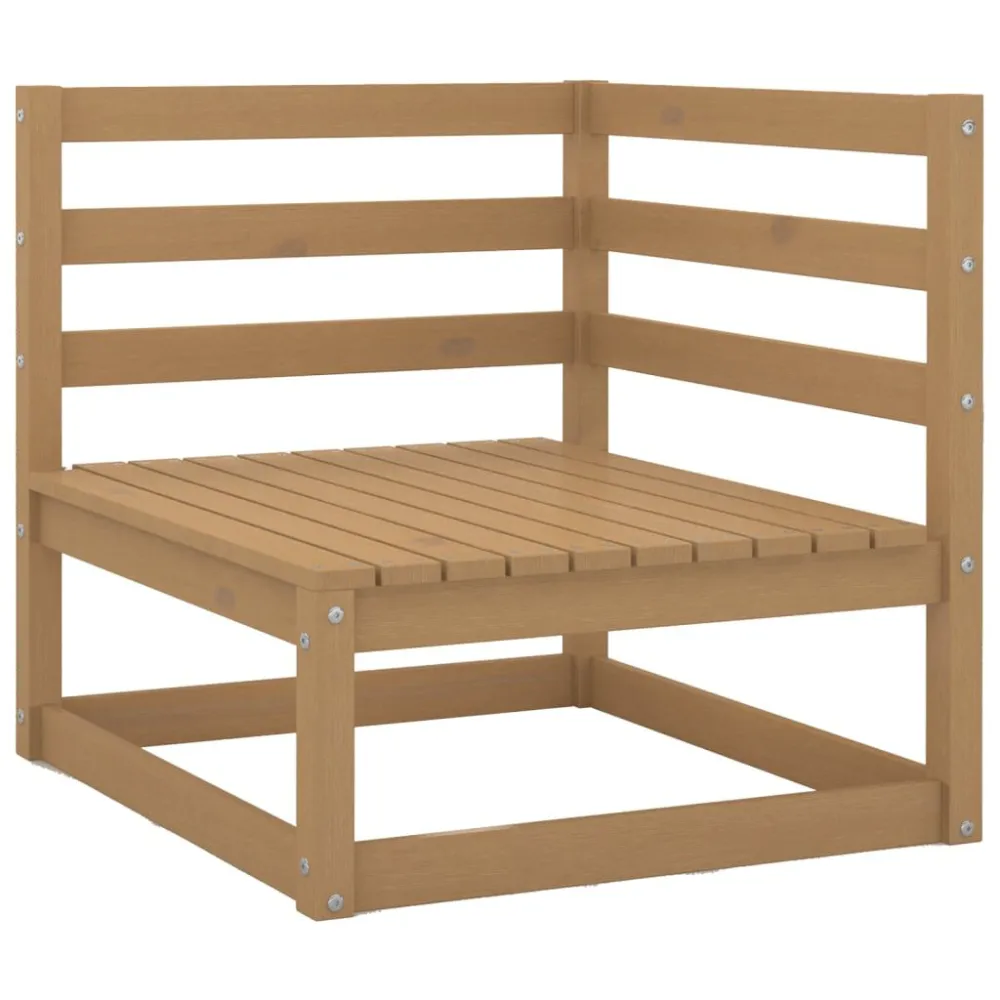 Set Divani da Giardino 10 pz Marrone Ambra Legno Massello Pino Easy Storage