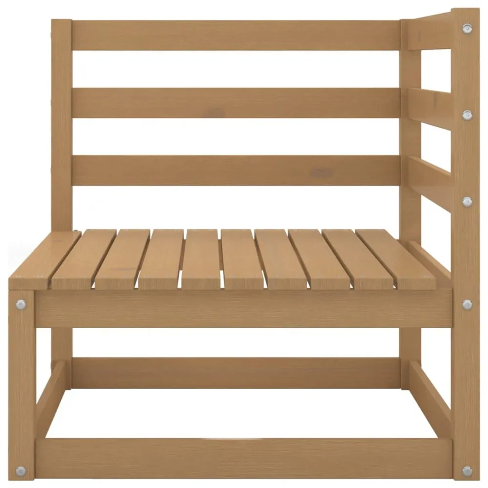 Set Divani da Giardino 10 pz Marrone Ambra Legno Massello Pino Easy Storage
