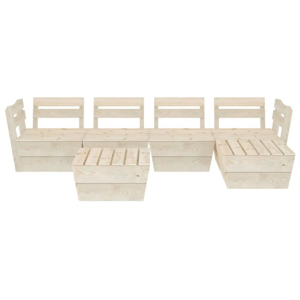 Set Divani da Giardino su Pallet 6 pz Legno Abete Impregnato per Giardino e Spiaggia