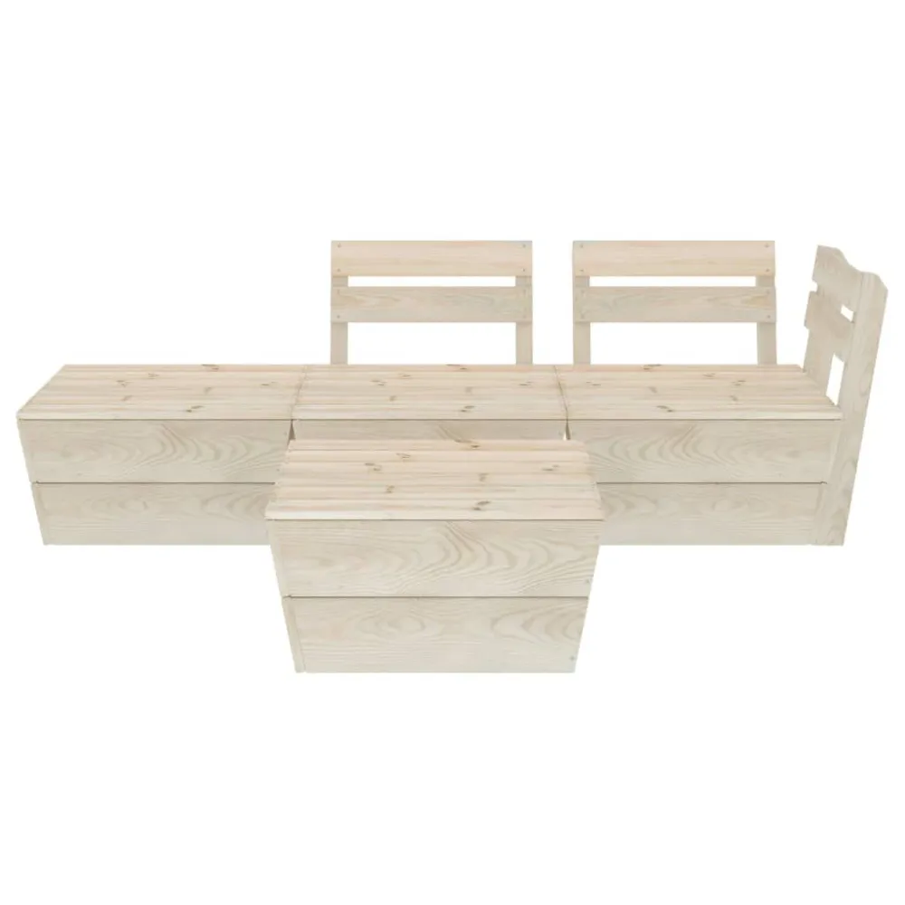 Set Divani da Giardino su Pallet 4 pz Legno Abete Impregnato per Giardino e Spiaggia