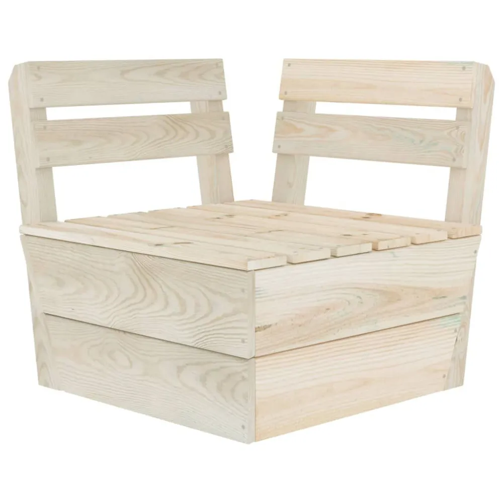 Set Divani da Giardino su Pallet 4 pz Legno Abete Impregnato per Giardino e Spiaggia