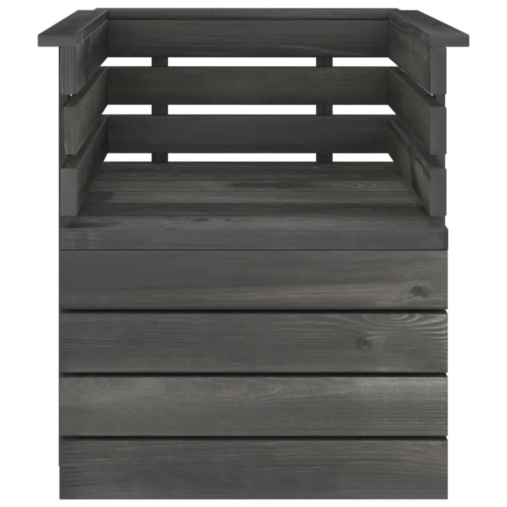 Set Divani da Giardino su Pallet 5 pz Legno Pino Grigio Fosco
