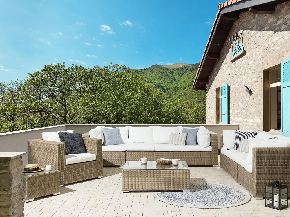 Set di divani MAESTRO Rattan sintetico Marrone limpido