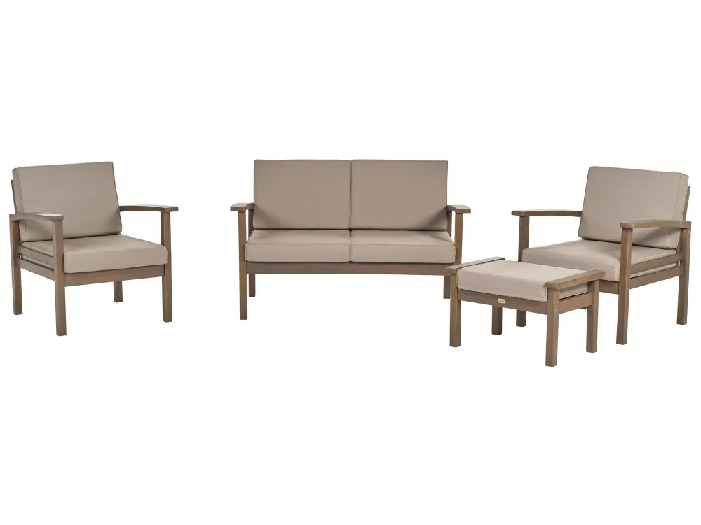 Set di divani MANILA Legno d'acacia Legno nero