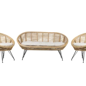 Set di divani MARATEA Rattan Naturale Colori Vivaci
