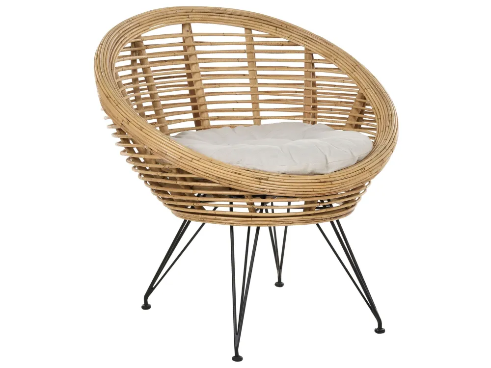Set di divani MARATEA/CESENATICO Rattan Naturale con Struttura Acciaio