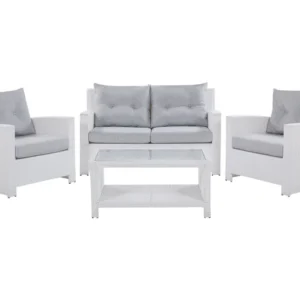 Set di divani MARINO Rattan sintetico Bianco Easy Storage