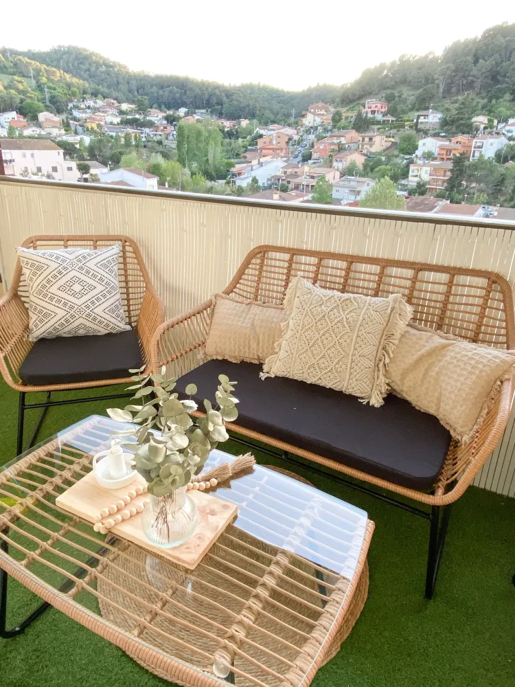 Set di divani MINORI Rattan sintetico Panna con Cuscino Estraibile