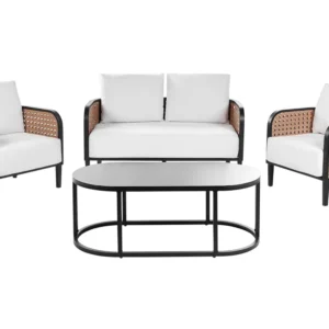 Set di divani MONTEFALCO Alluminio Bianco con Struttura Acciaio