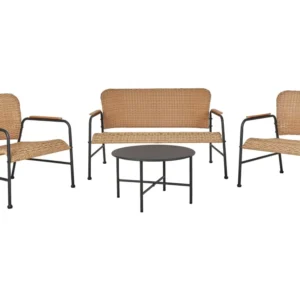 Set di divani OFANTO Rattan sintetico Naturale con Portabicchiere Integrato