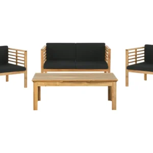 Set di divani PACIFIC Legno d'acacia Nero Colori Vivaci