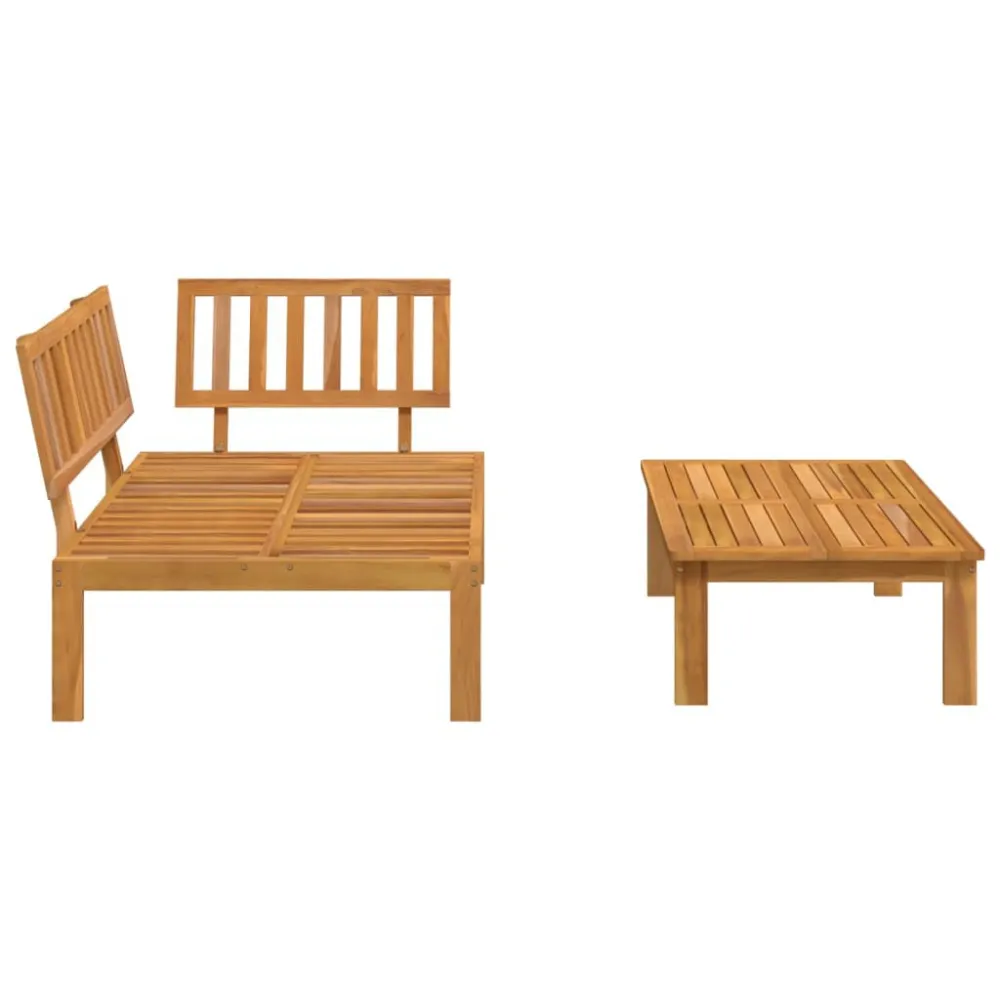 Set Divani Pallet da Giardino 2pz Legno Massello di Acacia con Struttura Acciaio