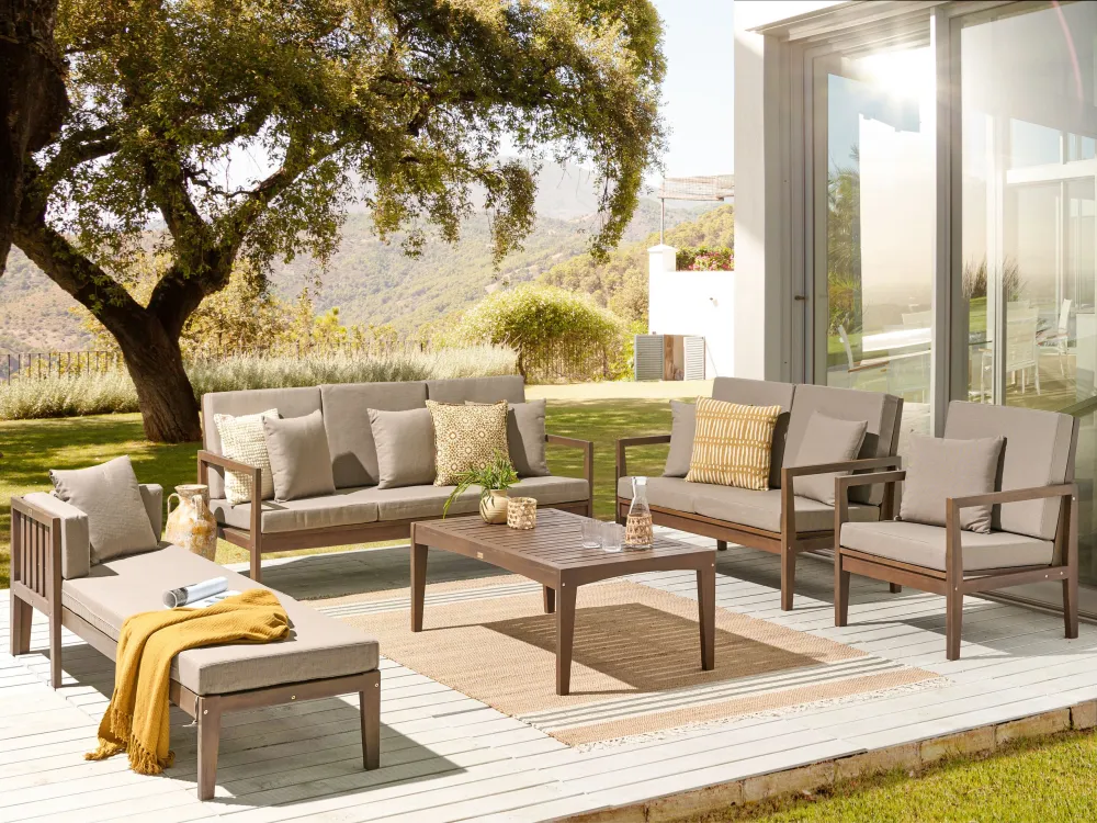 Set di divani PATAJA Legno d'acacia certificato FSC® Legno nero