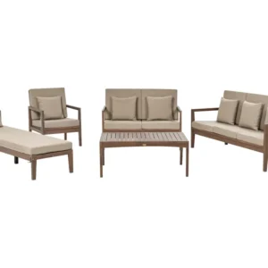 Set di divani PATAJA Legno d'acacia certificato FSC® Legno cupo