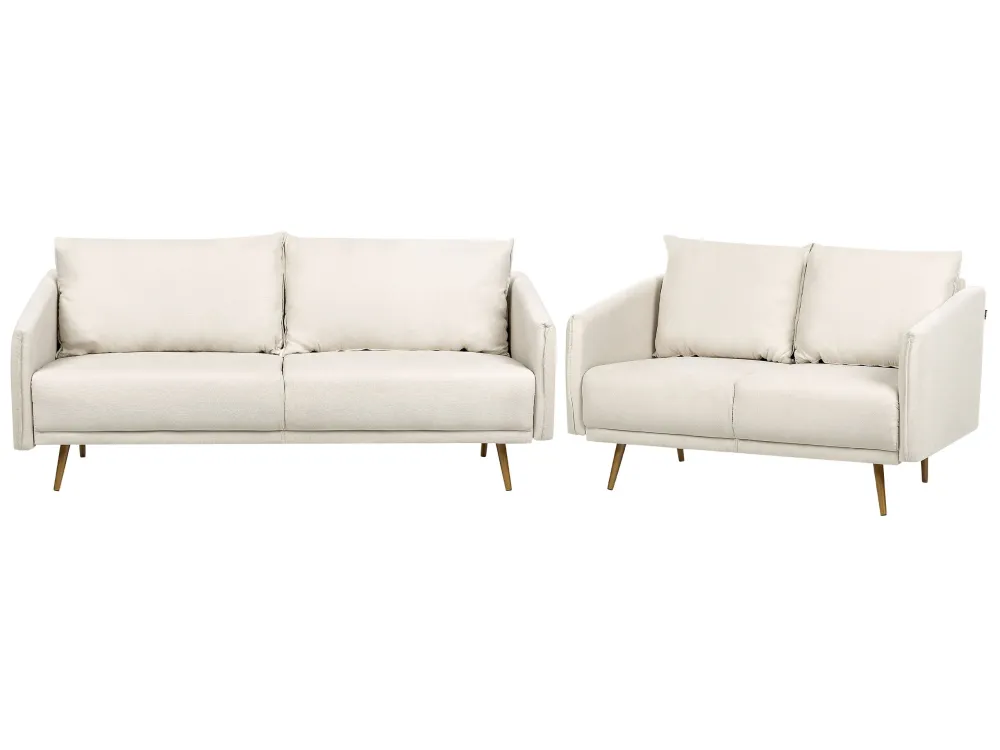 Set divani 5 posti tessuto crema MAURA